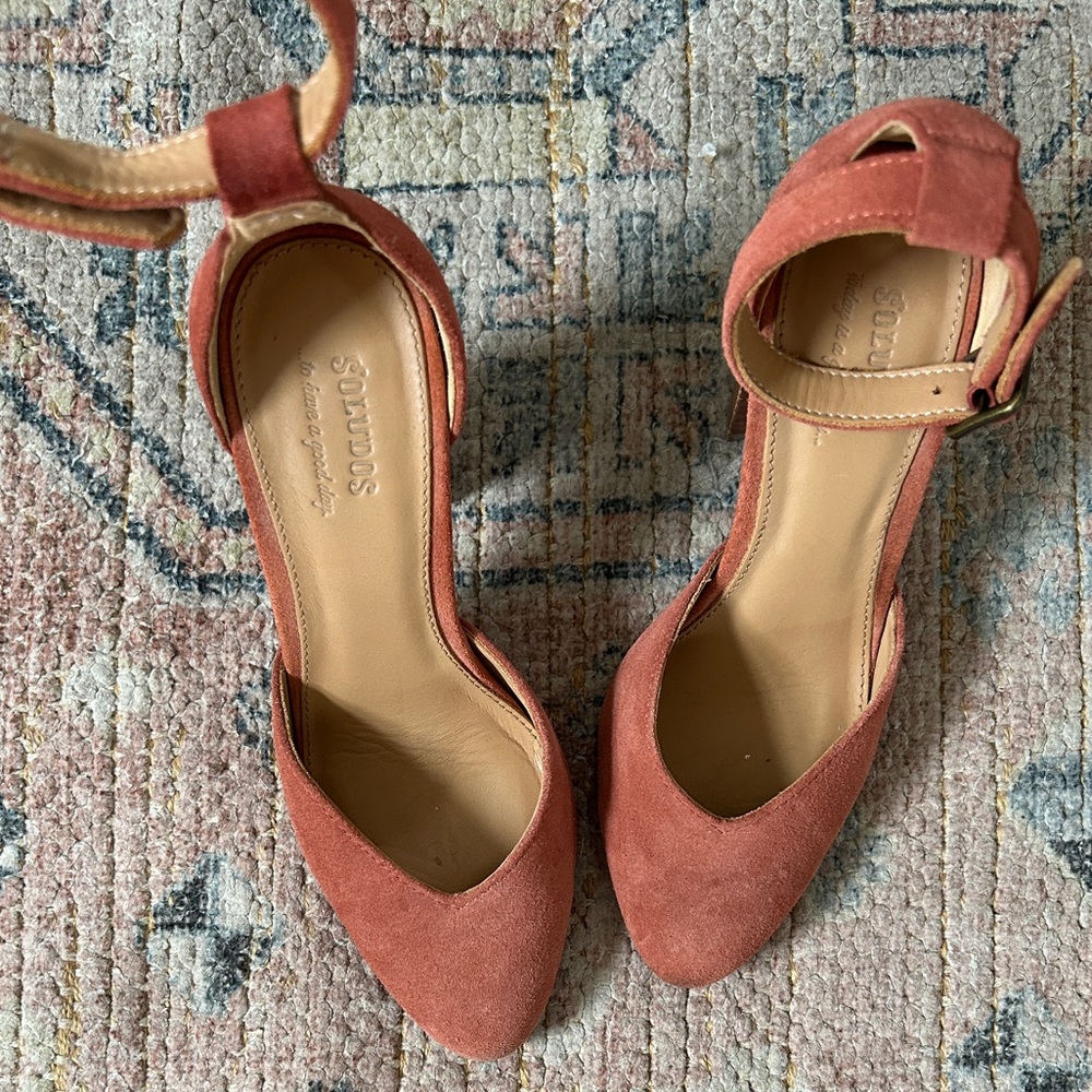 Soludos Collette Heel Pink Suede